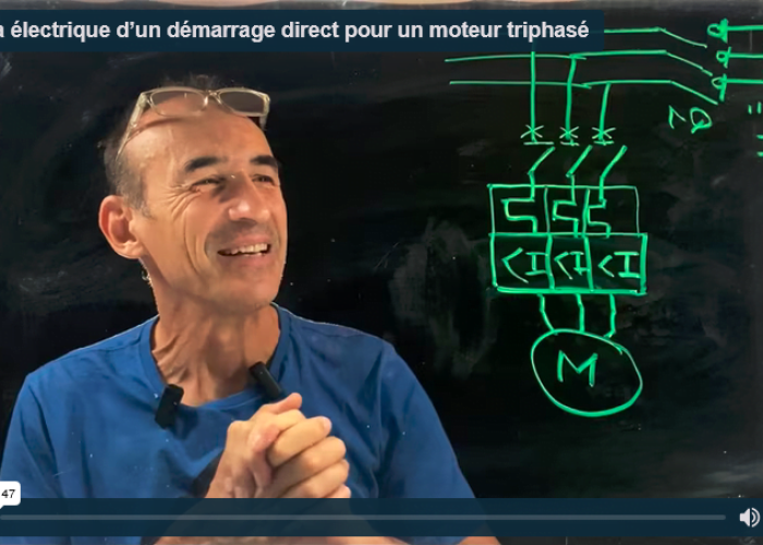Schéma électrique d’un démarrage direct pour un moteur triphasé